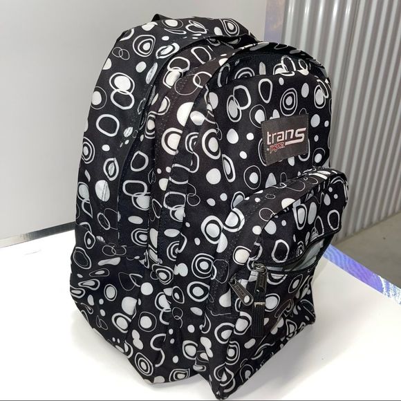Trans by Jansport Circle/Polka-dot Black and White Backpack - Picture 11 of 12
